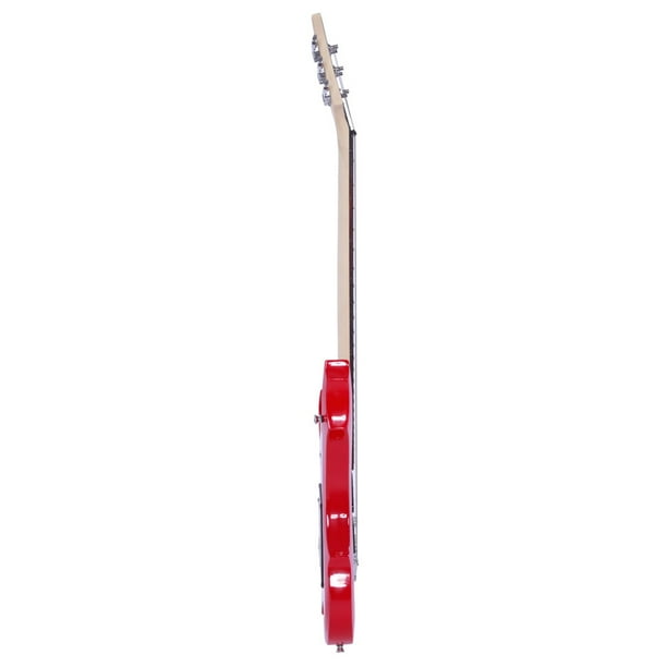 Wrench Tool Red Rocker Strap Paddle Electric Guitars for Beginner Starter Novice Flame Shaped Electric Guitar HSH Pickup Bag Cable